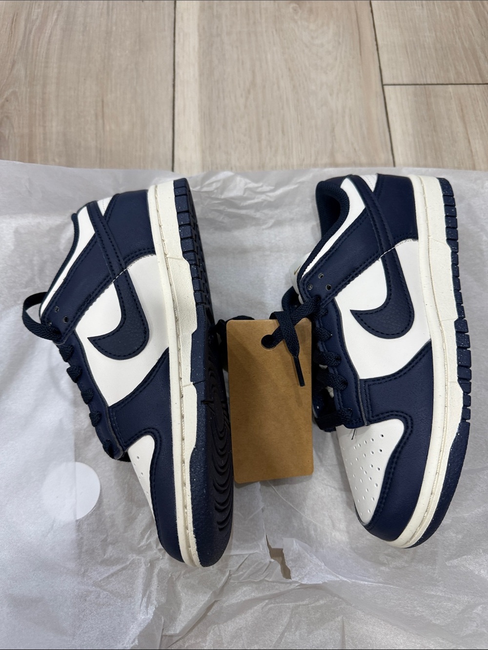 Nike Low-Top Sneakers in Navy and White with Gold Accents